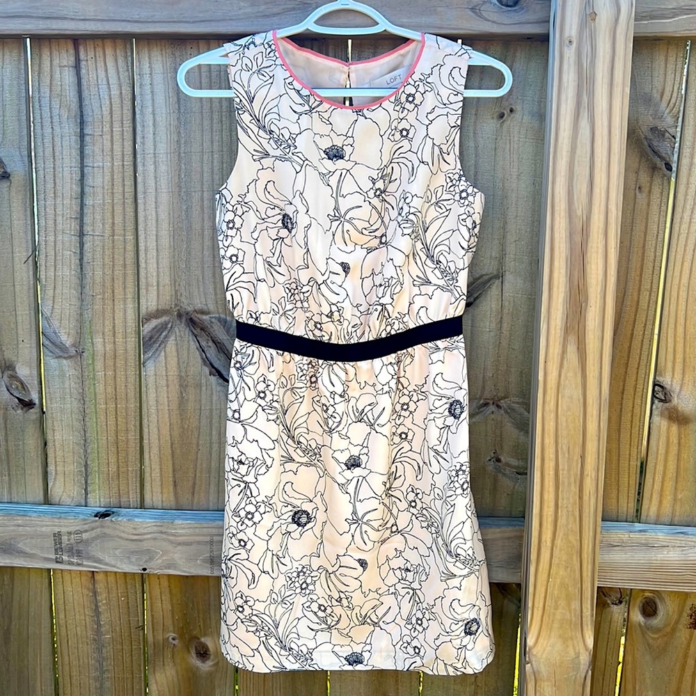 Ann Taylor LOFT Pink Floral Dress XS